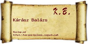 Kárász Balázs névjegykártya