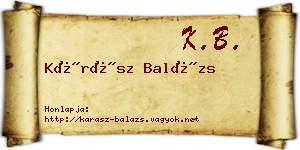 Kárász Balázs névjegykártya