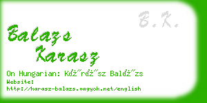 balazs karasz business card
